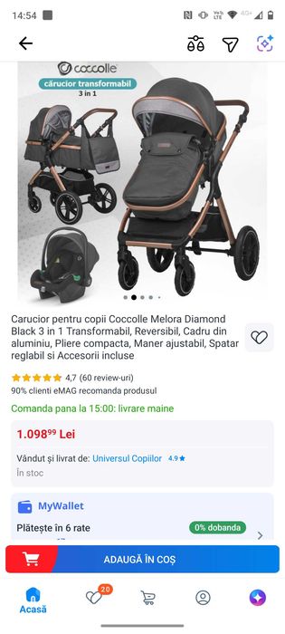 Căruț și haine bebelusi