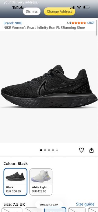 Nike Women React Infinity Run Маратонки Черни 41 номер