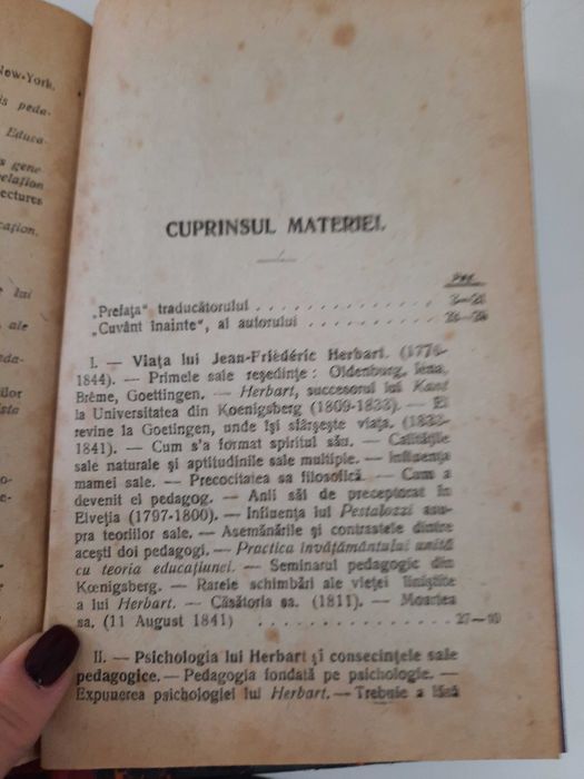 Carte veche 1921"Herbert si educatiunea prin instructiune"