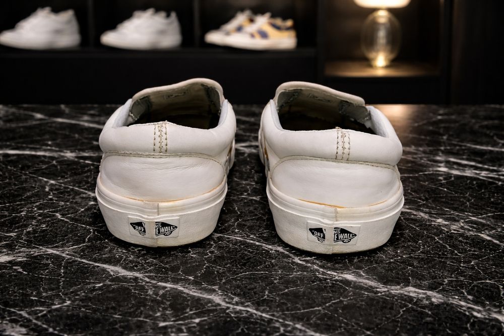 Vans White Leather N 38 Slip On Limited