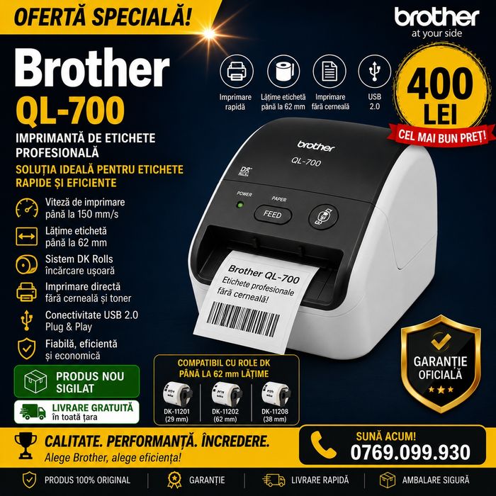 Brother QL-700 | Sigilat | Livrare gratuita