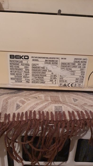 Продам кондиционер бу модель ВЕКО  bk180/bk181