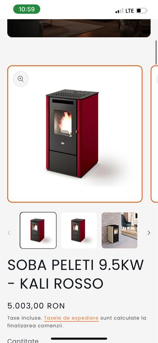 Vand termosemineu kali rosi 9,5 ! Are 5 putere de trepte ..gradele le selectezi cum vrei.are si mod eco! Consuma foarte putini peleti!!!