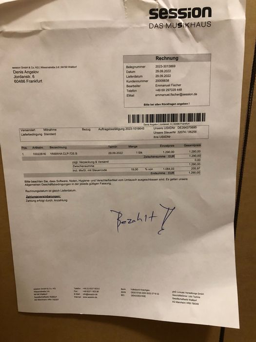 Yamaha clavinova clp-725