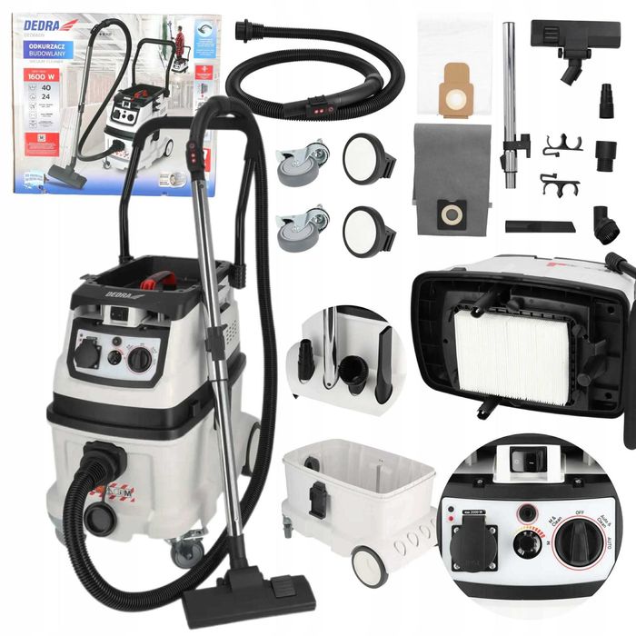Строителна прахосмукачка за Жираф филтър клас M, DEDRA DED6609