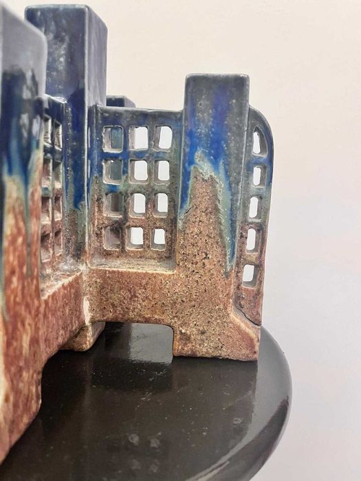 Piesa superba majolica gresie Franta semnata 5 brate bibelou bibelouri