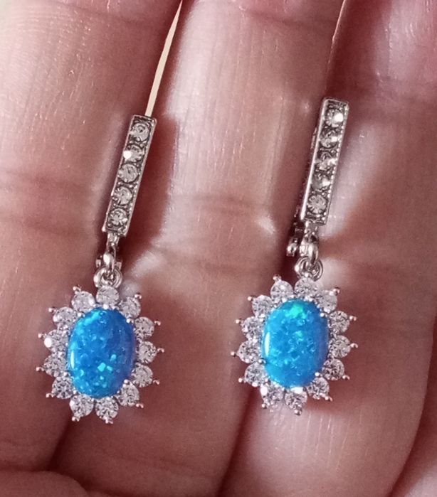 Cercei argint 925 cu opal