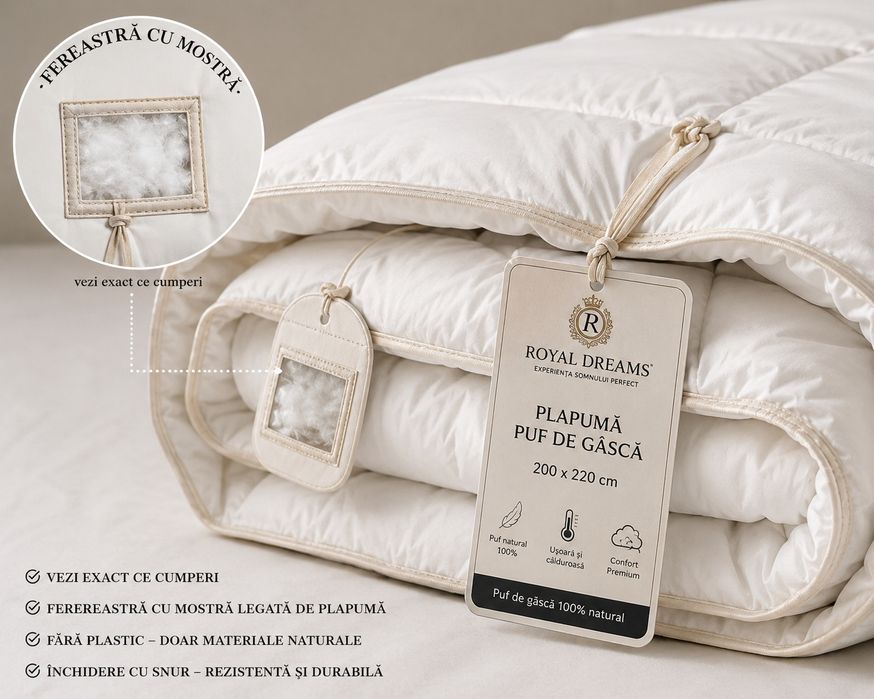 Perne și plăpumi premium cu puf de gâscă natural – Prețuri excepționale