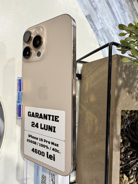 Phone 16 Pro Max 256Gb / 100% - Din magazin,cu garantie! RATE TBI !