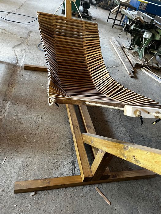 Дървен масивен градински хамак