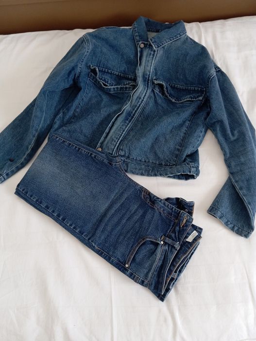 Set geaca denim și blugi
