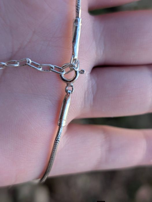 Vechi colier lant Milor din argint 925, pietre pretioase, copii