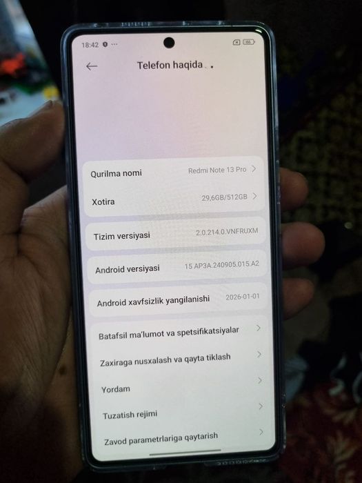 Redmi note 13 pro xama joyi radnoy ideal xolati aybi yoq javob telefon