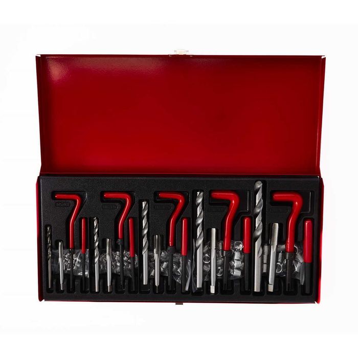 Set pentru reparat filete, M5-M12, 131 bucati, Kraft