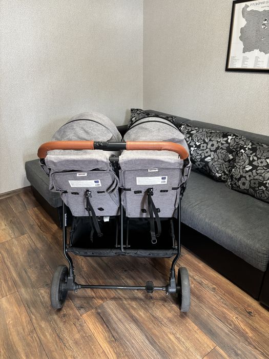 CHIPOLINO Комбинирана количка за близнаци TOP STARS ГРАФИТ