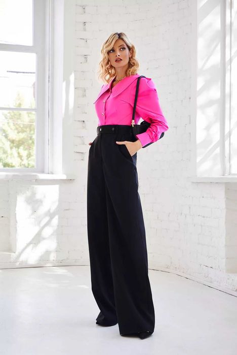 черные широкие брюки женские