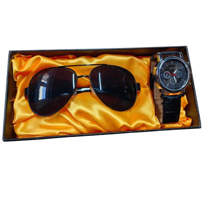 Мъжки Подаръчен Комплект - Часовник + Слънчеви очила