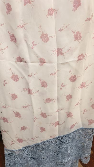 Тюль на кухню со вставкой