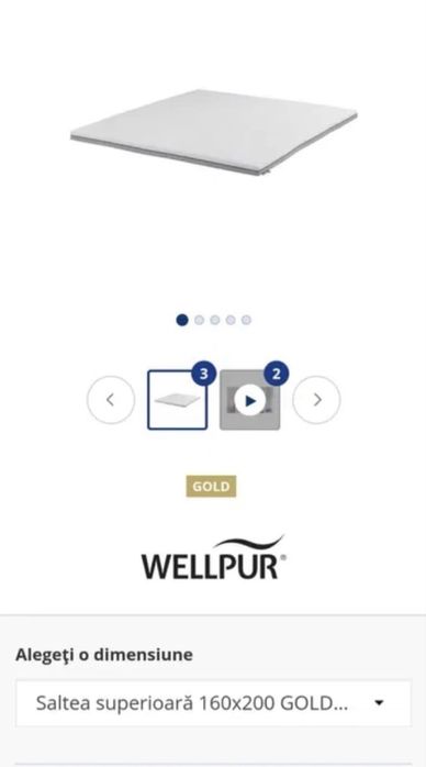 Saltea superioară 160x200 GOLD WELLPUR