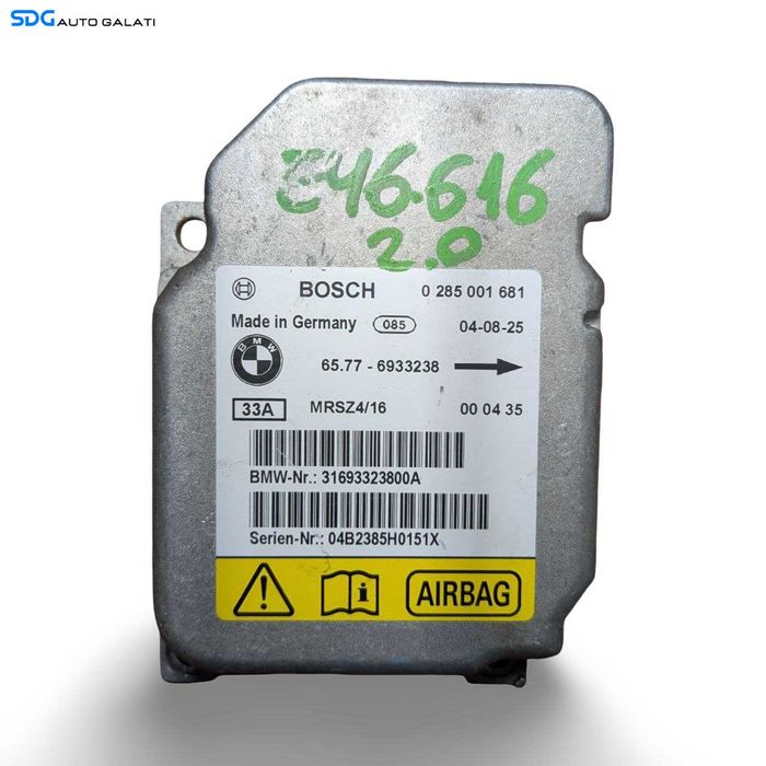 Unitate Modul Calculator Control Airbag BMW Seria X5 E53 1999 - 2001 Cod 6933238 6577-6933238 0285001681 [L9081]