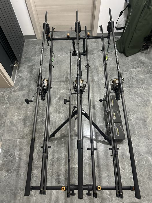 SET Complet Crap 3 Lansete PRO FL Legend + 3 Mulinete Robinhan Adventure TJ 6000- NOU