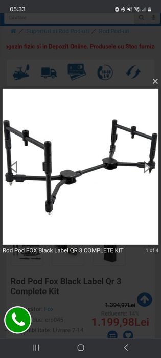 Rod pod fox black label qr 3 posturi