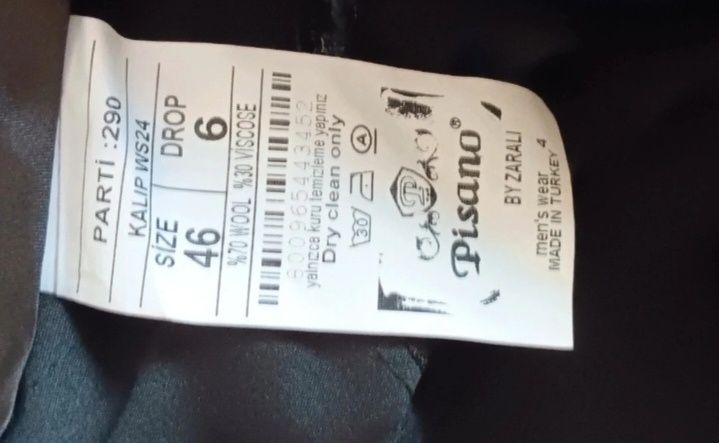 Costum elegant Pisano (3 piese) mărimea 46/M - ca nou