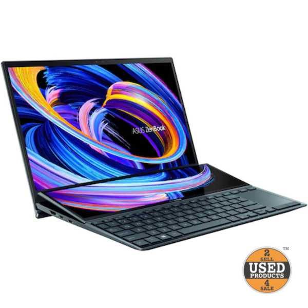 Laptop ultraportabil ASUS Zenbook Duo 14 UX482EAR, Display Tactil 14 inch FHD IPS, Intel Core i7-1165G7, 32 Gb RAM, SSD 1 Tb NVMe | UsedProducts.ro
