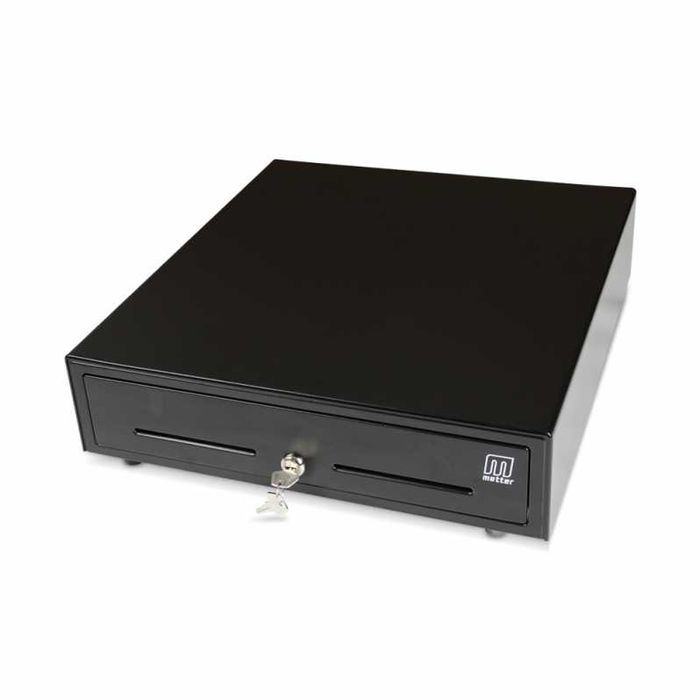 Sertar metalic de bani Metter CD410T-BK + Kit montare sub masa/blat