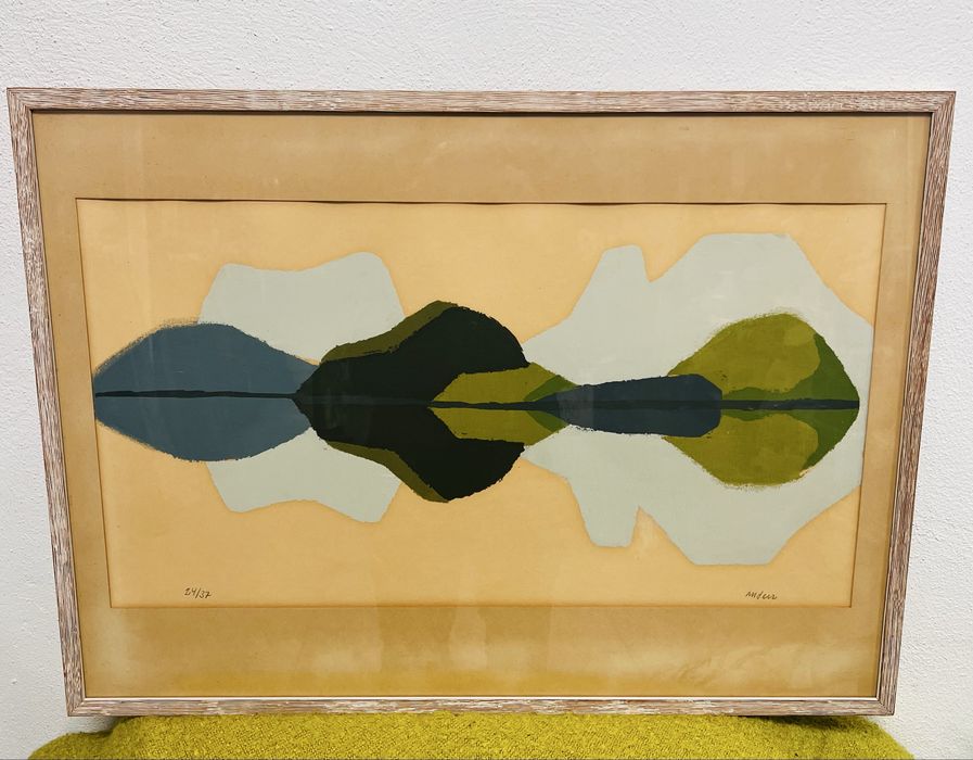 Tablou vintage 1961 serigrafie semnata Hilmer Andersson Lofoten