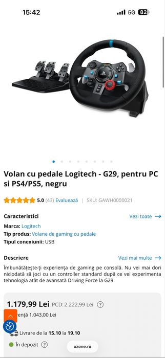 Volan cu pedale Logitech-G29