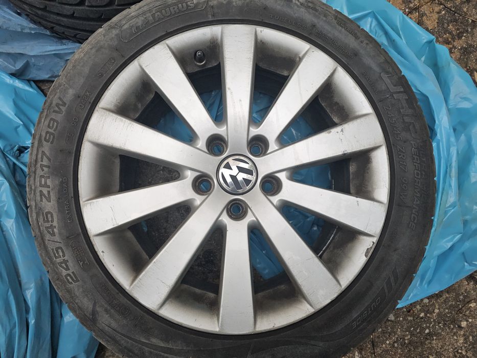 Set jante aliaj originale VW 17" + anvelope 245/45 R17