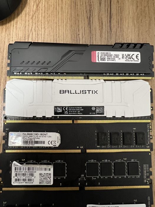 Оперативная память DDR4 4GB/8GB 2666/3000/3200 Kingston G.Skill