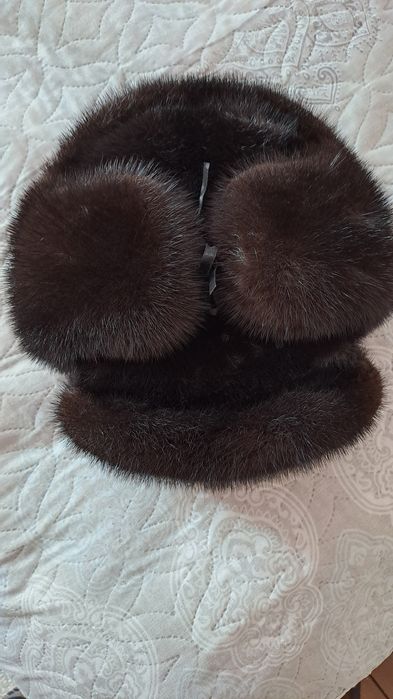 Шапка ушанка норковая