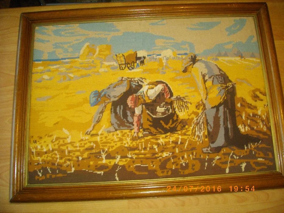 78х58см-Жътварките-Гоблен-Голям Ръчен-Класика-Френски