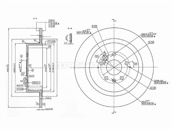 Диск тормозной задний Chery Tiggo 5