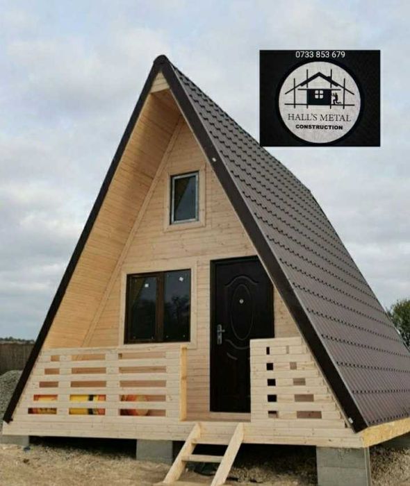 Vand casa modulara pe structura de lemn sau metalic tip A 9x5m