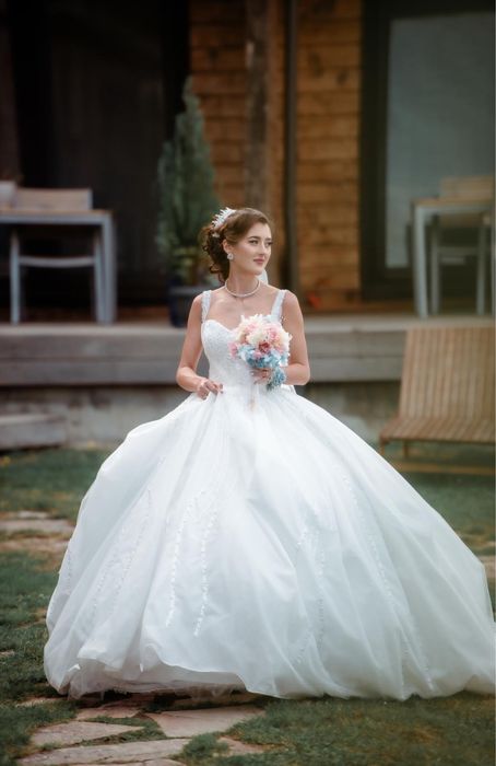 Rochie mireasa corset reglabil xs-l