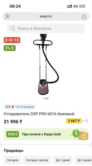 Отпариватель паровой утюг.