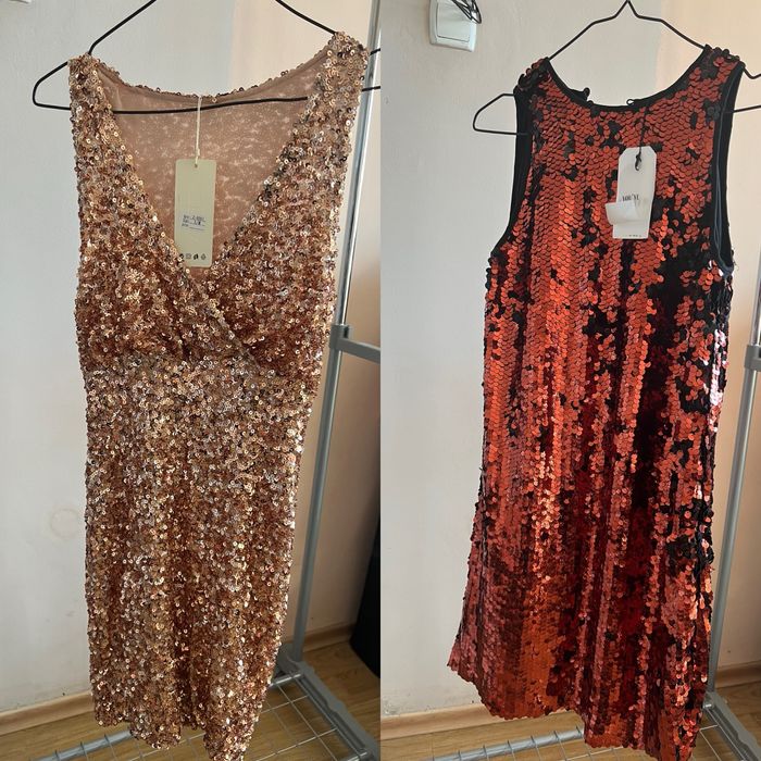 Блестящи рокли с пайети Asos Асос - златна, оранжева