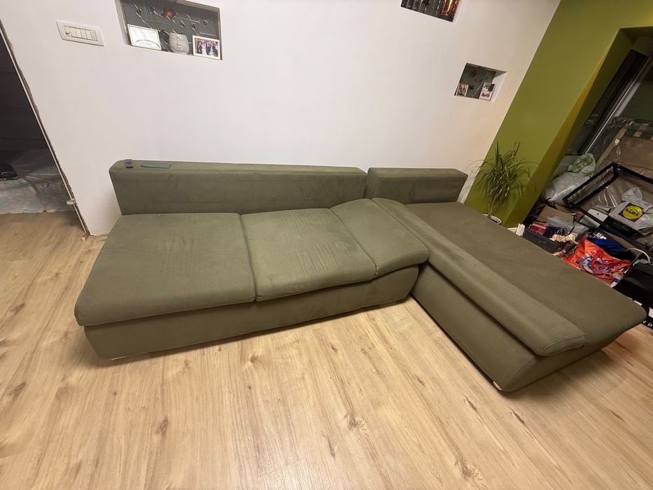 Vand canapea coltar extensibil cu lada depozitare
