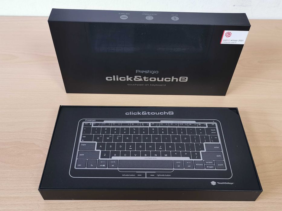 Безжична клавиатура с вградена тъч мишка Prestigio Click&Touch 2