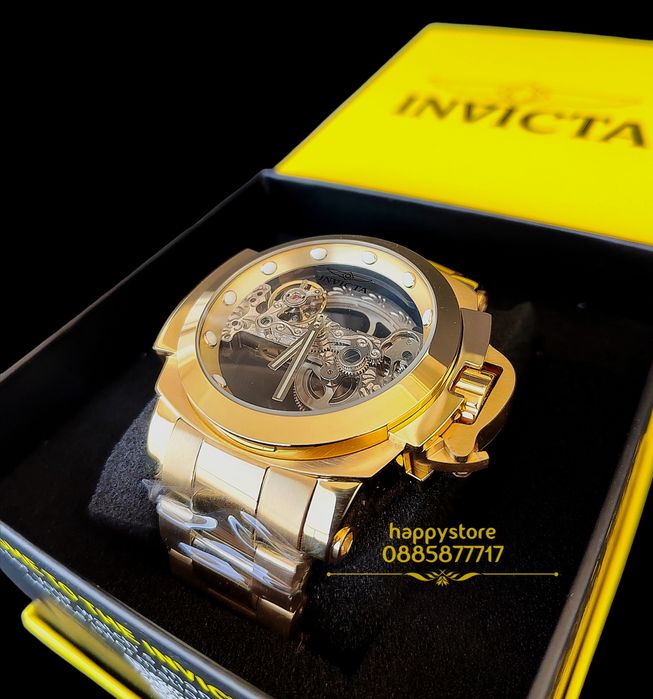 часовник INVICTA Coalition Forces Gold Skeleton Full metal automatic 5