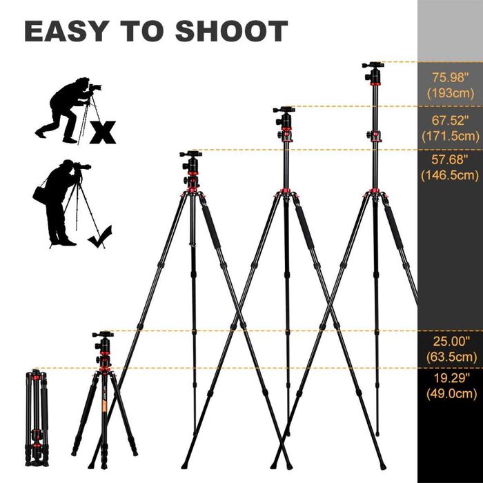 K&F Concept 1.9м статив / трипод / монопод с подвижно рамо