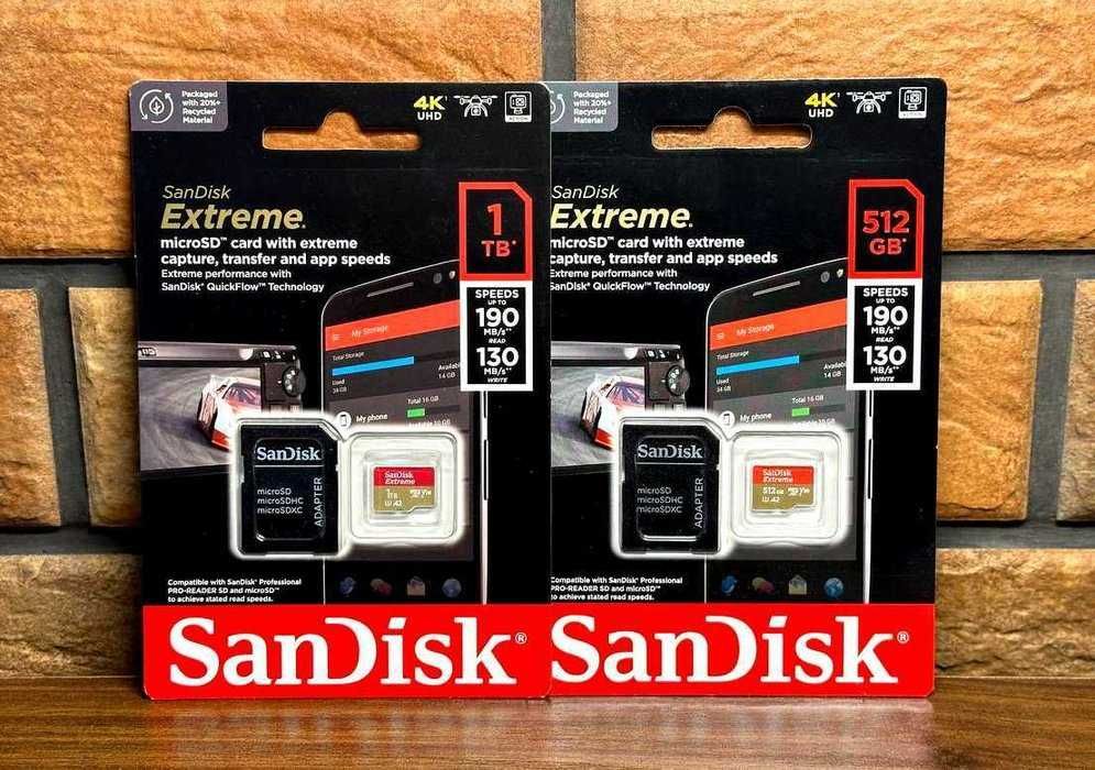 SanDisk Extreme 512GB microSD U3 V30 A2 из США
