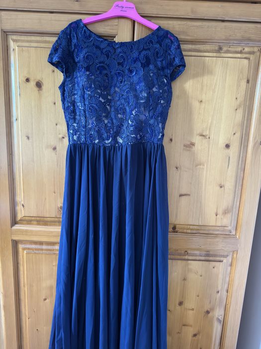 Rochie ocazie albastra cu jupa si corset