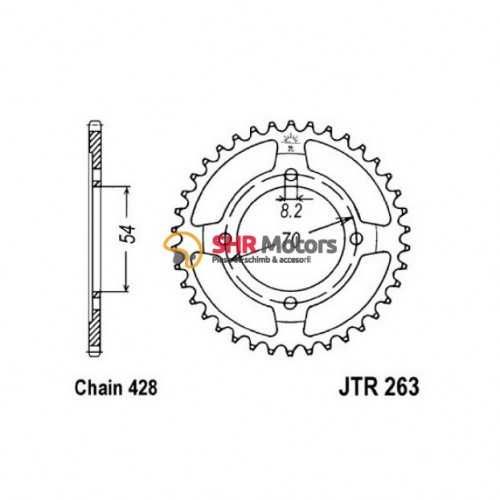 Pinion fata / spate pas 428 ATV 107 / 110 / 125 / 200 / 250