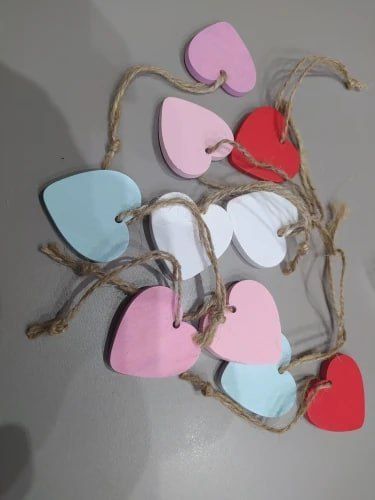 Бирки сердечки из дерева набор