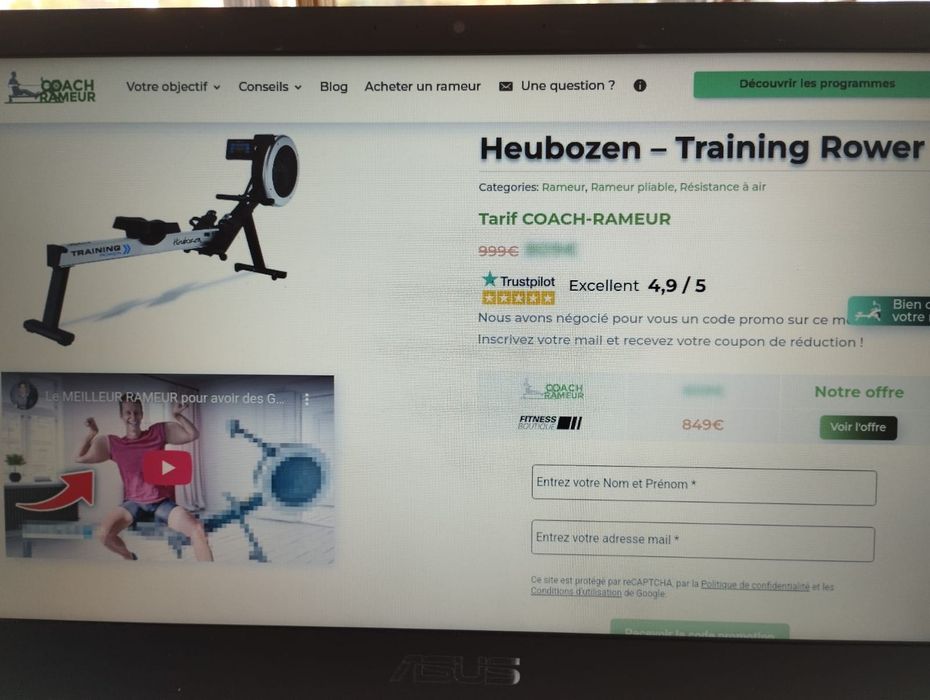 Гребен тренажор, Сгъваем гребен тренажор,  Heubozen - Training Rower