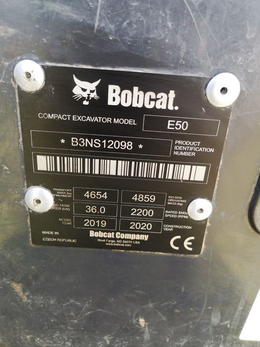 Excavator miniexcavator Bobcat E50